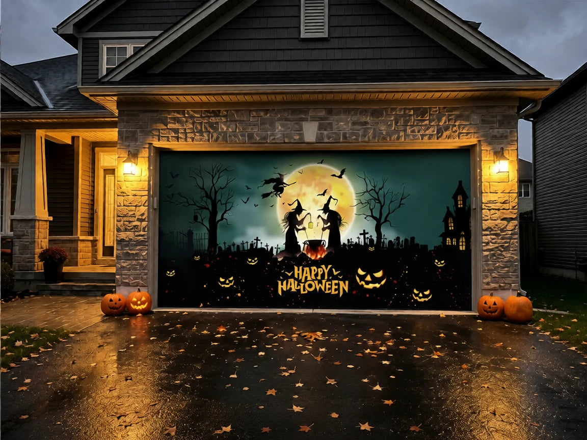 Graveyard Scene | Halloween Garage Door Cover
