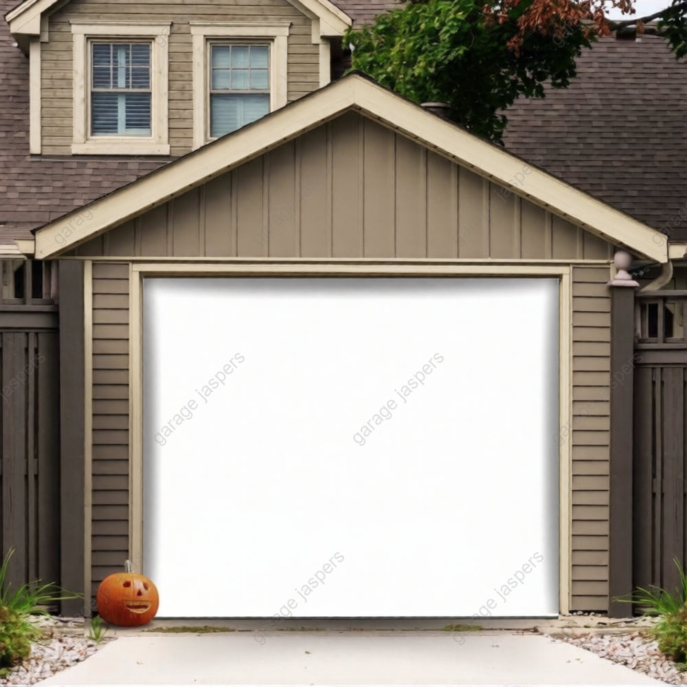 Blank White Projector Screen | GarageBuddy Garage Door Cover