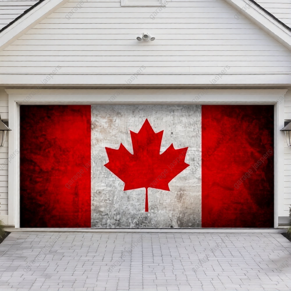 Canada Flag (Rustic) | Patriotic Garage Door Cover