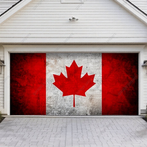 Canada Flag (Rustic) | Patriotic Garage Door Cover
