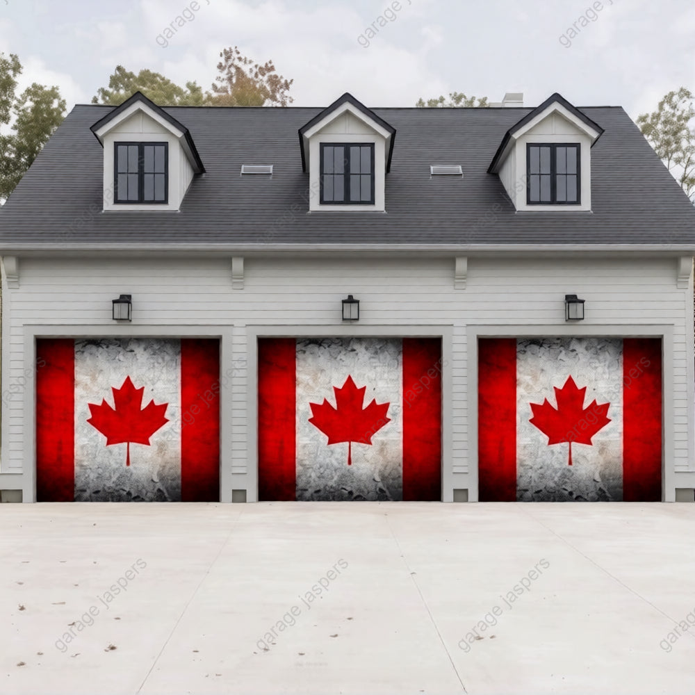 Canada Flag (Rustic) | Patriotic Garage Door Cover