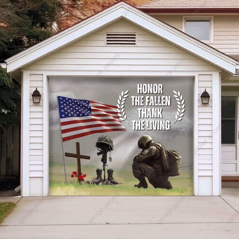 Honor The Fallen | Patriotic Veterans Garage Door Cover