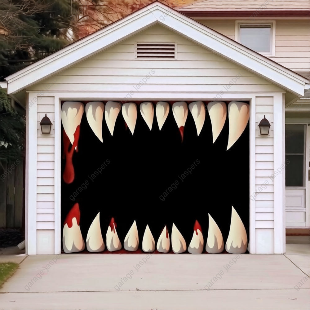 Monster Teeth | Halloween Garage Door Cover