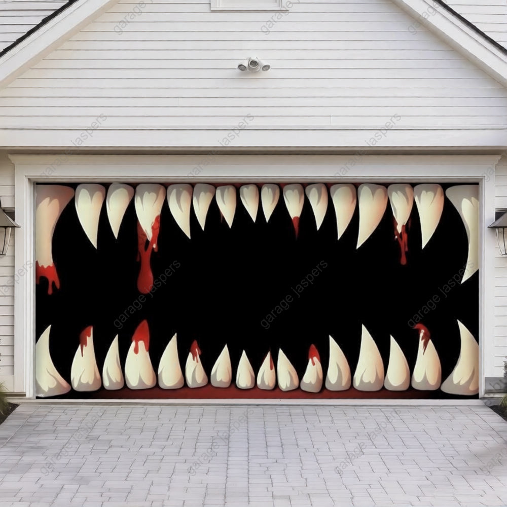 Monster Teeth | Halloween Garage Door Cover