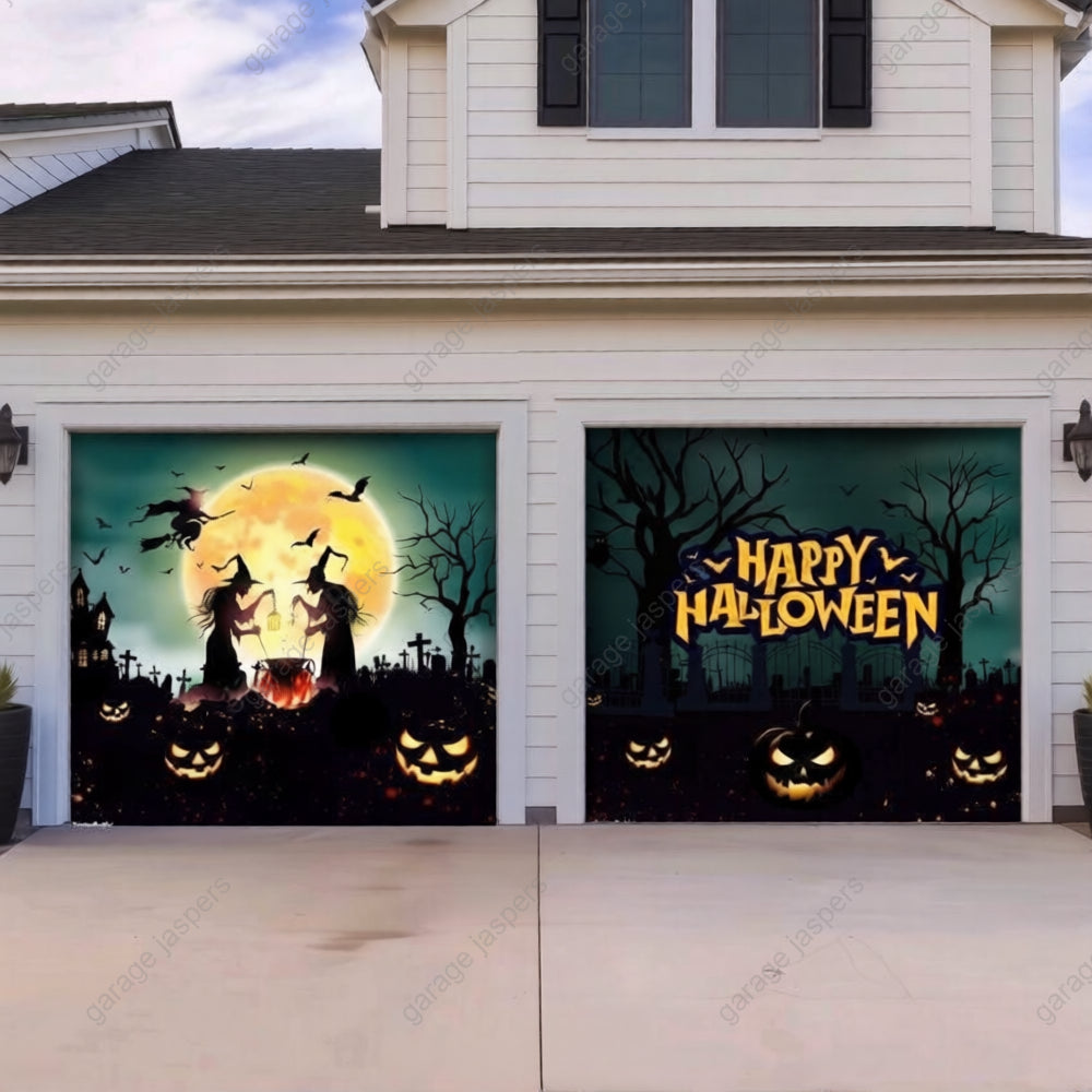 Graveyard Scene | Halloween Garage Door Cover
