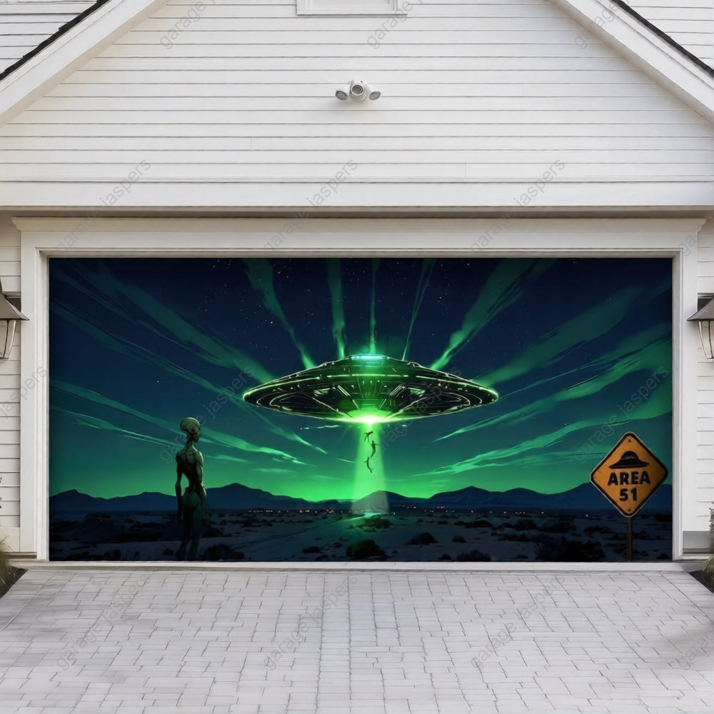 Alien Abduction | Halloween Garage Door Cover