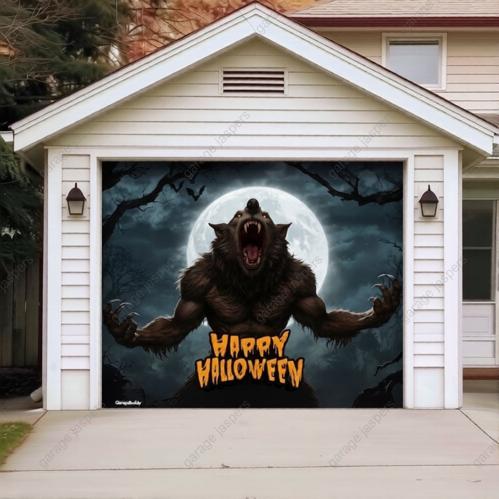 Werewolf Scene | Halloween Garage Door Cover