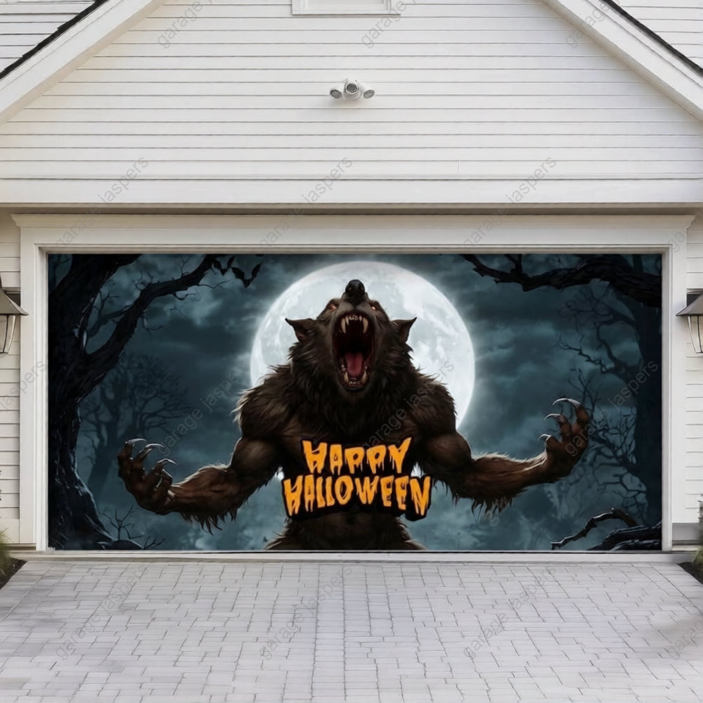 Werewolf Scene | Halloween Garage Door Cover