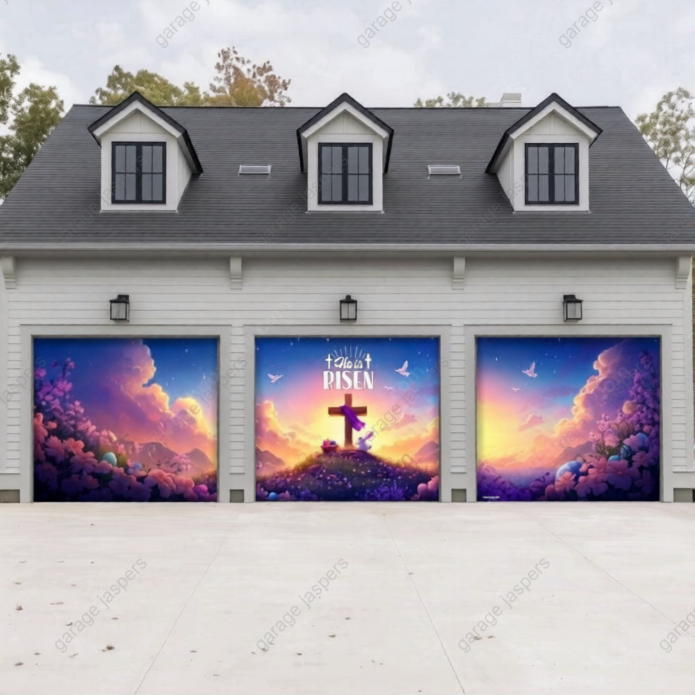 He Is Risen (Easter) | Festive Garage Door Cover