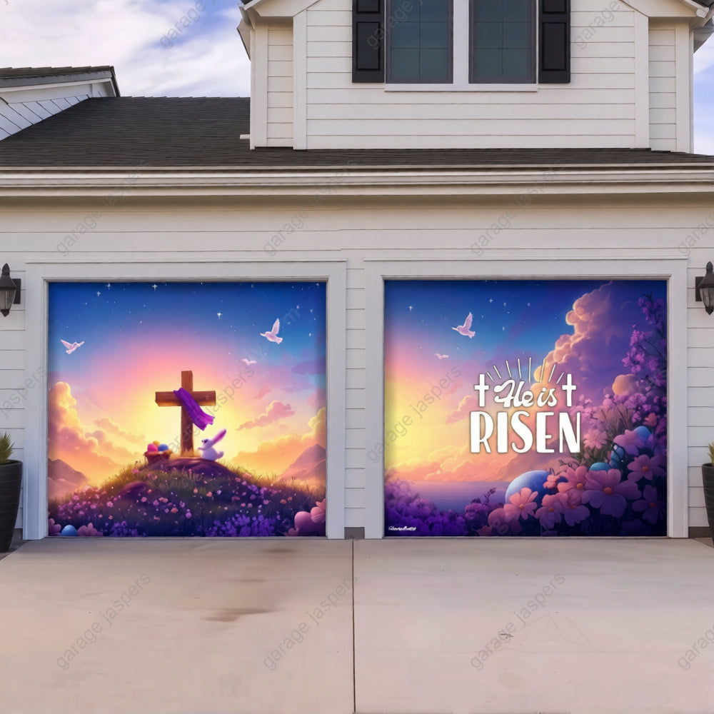 He Is Risen (Easter) | Festive Garage Door Cover