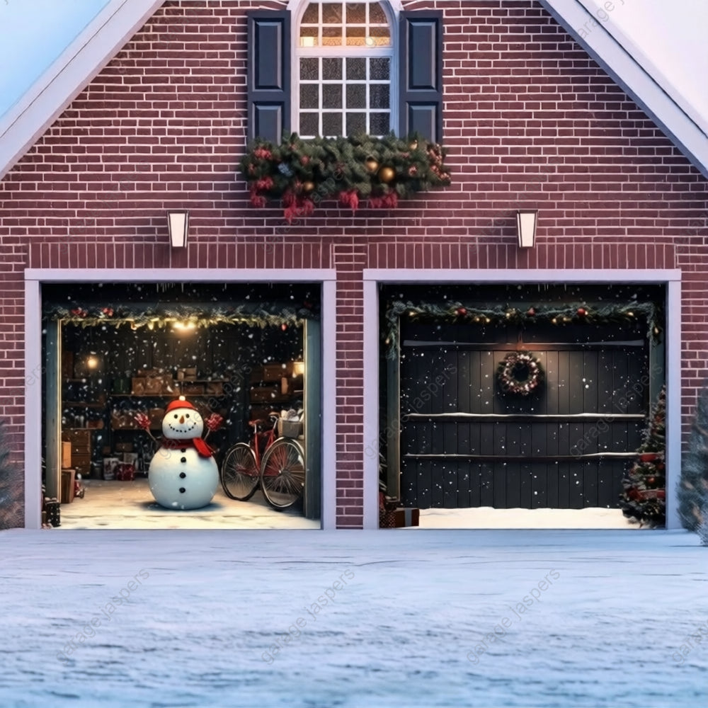 Snowy The Snowman | Christmas Garage Door Cover