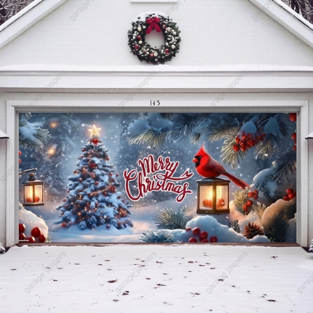 Cardinal's Christmas | Christmas Garage Door Cover