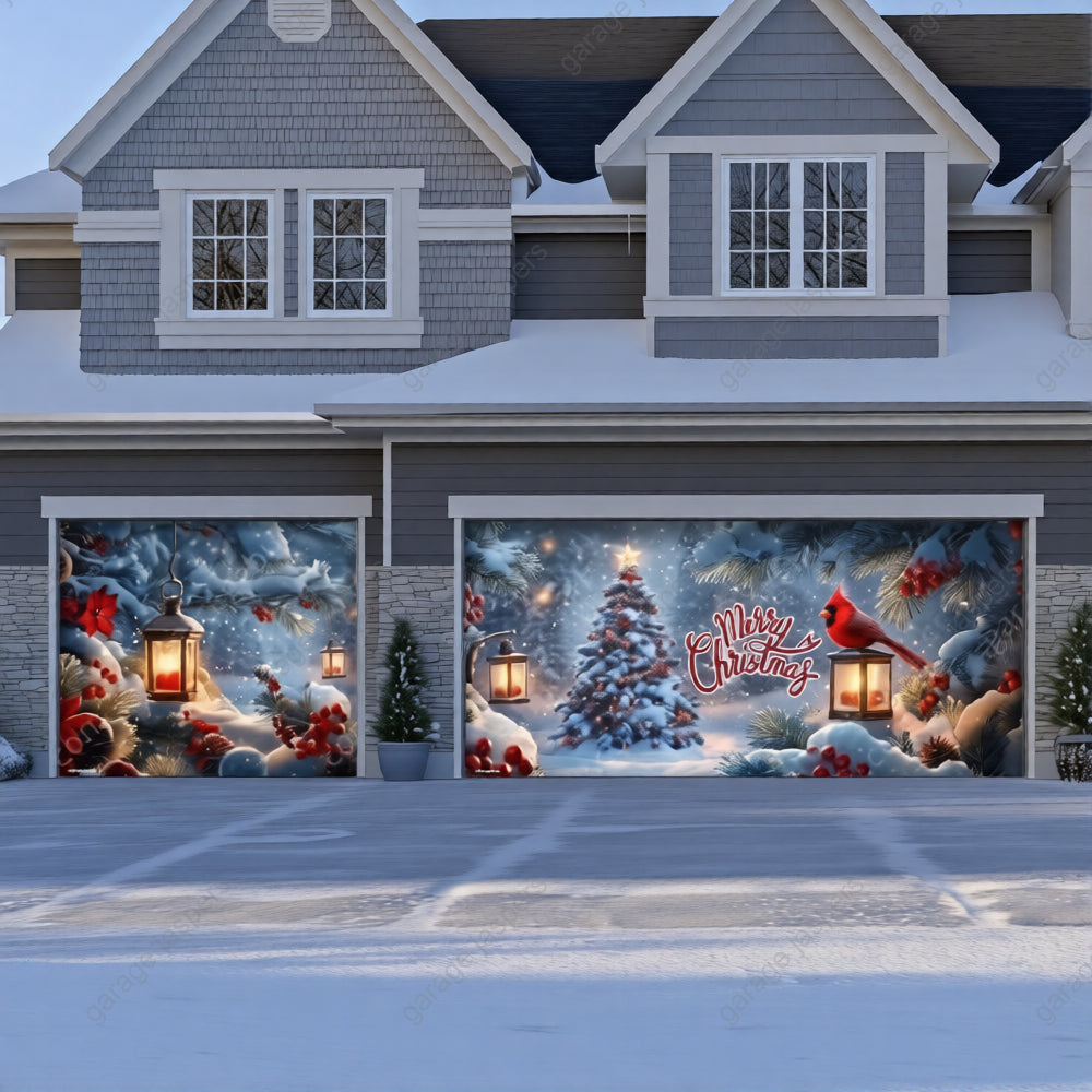 Cardinal's Christmas | Christmas Garage Door Cover