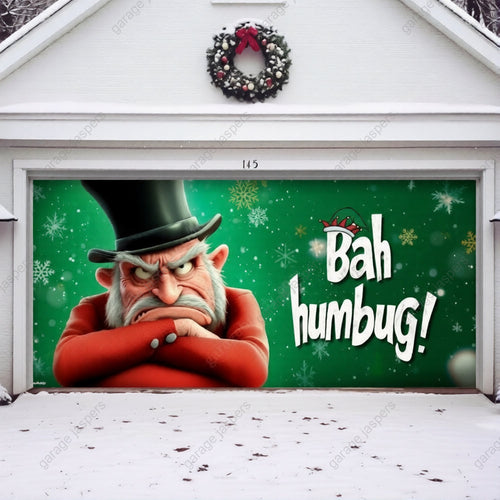 Bah Humbug | Christmas Garage Door Cover