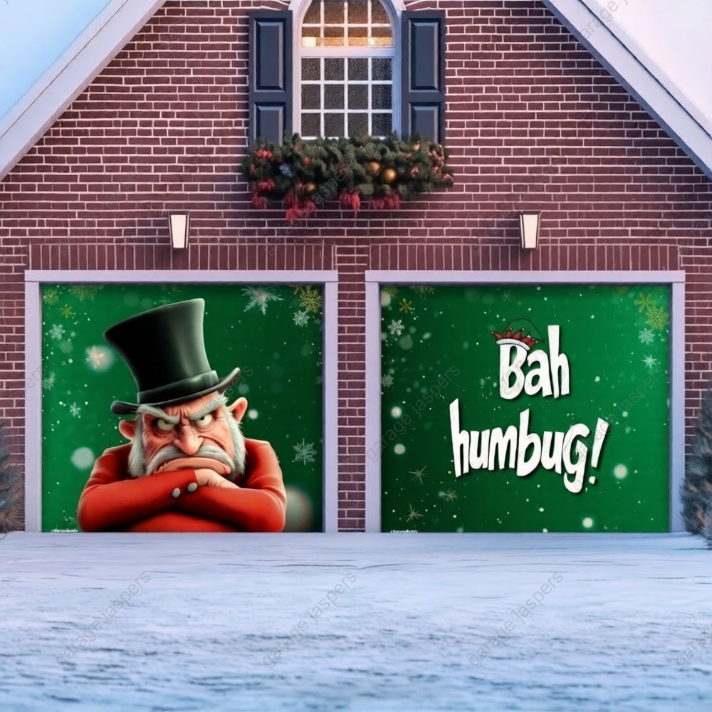 Bah Humbug | Christmas Garage Door Cover