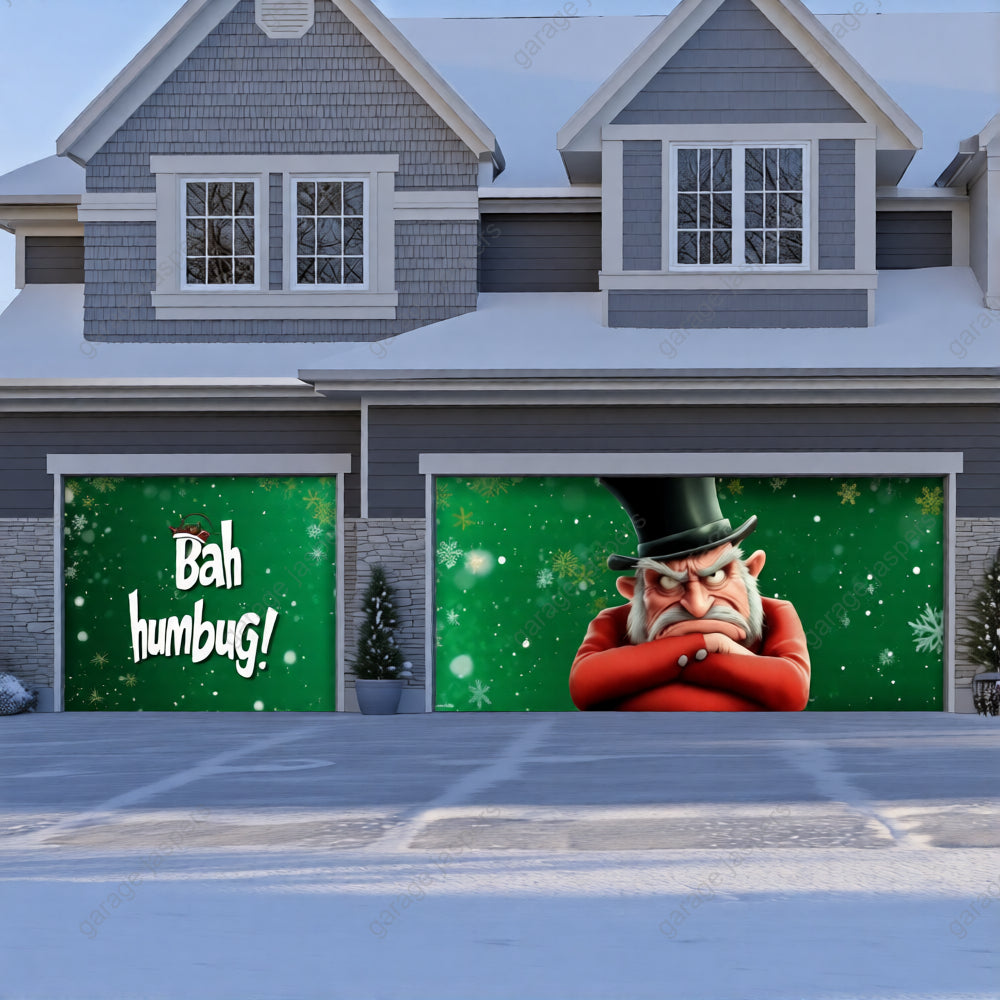 Bah Humbug | Christmas Garage Door Cover