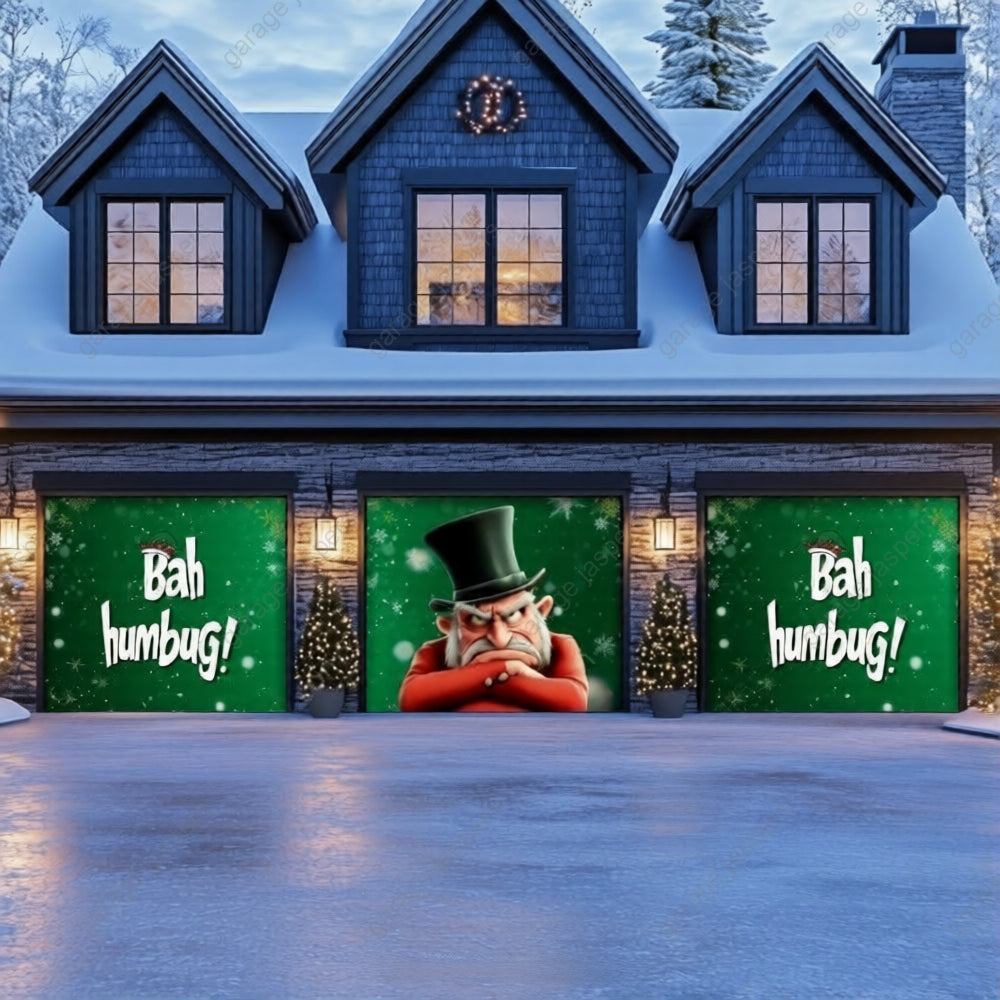 Bah Humbug | Christmas Garage Door Cover
