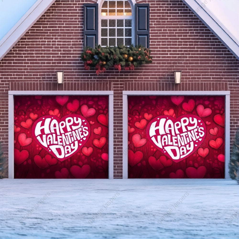Valentine's Day (Hearts) | Festive Garage Door Cover