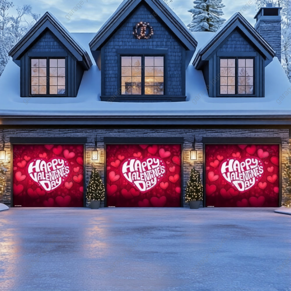 Valentine's Day (Hearts) | Festive Garage Door Cover