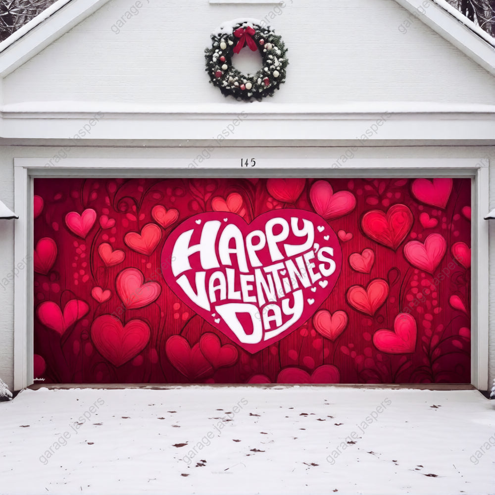 Valentine's Day (Hearts) | Festive Garage Door Cover