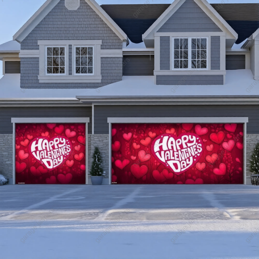 Valentine's Day (Hearts) | Festive Garage Door Cover