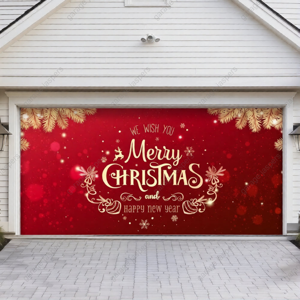 Merry Christmas B | Christmas Garage Door Cover