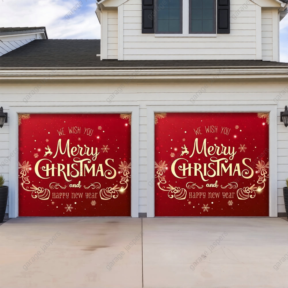 Merry Christmas B | Christmas Garage Door Cover