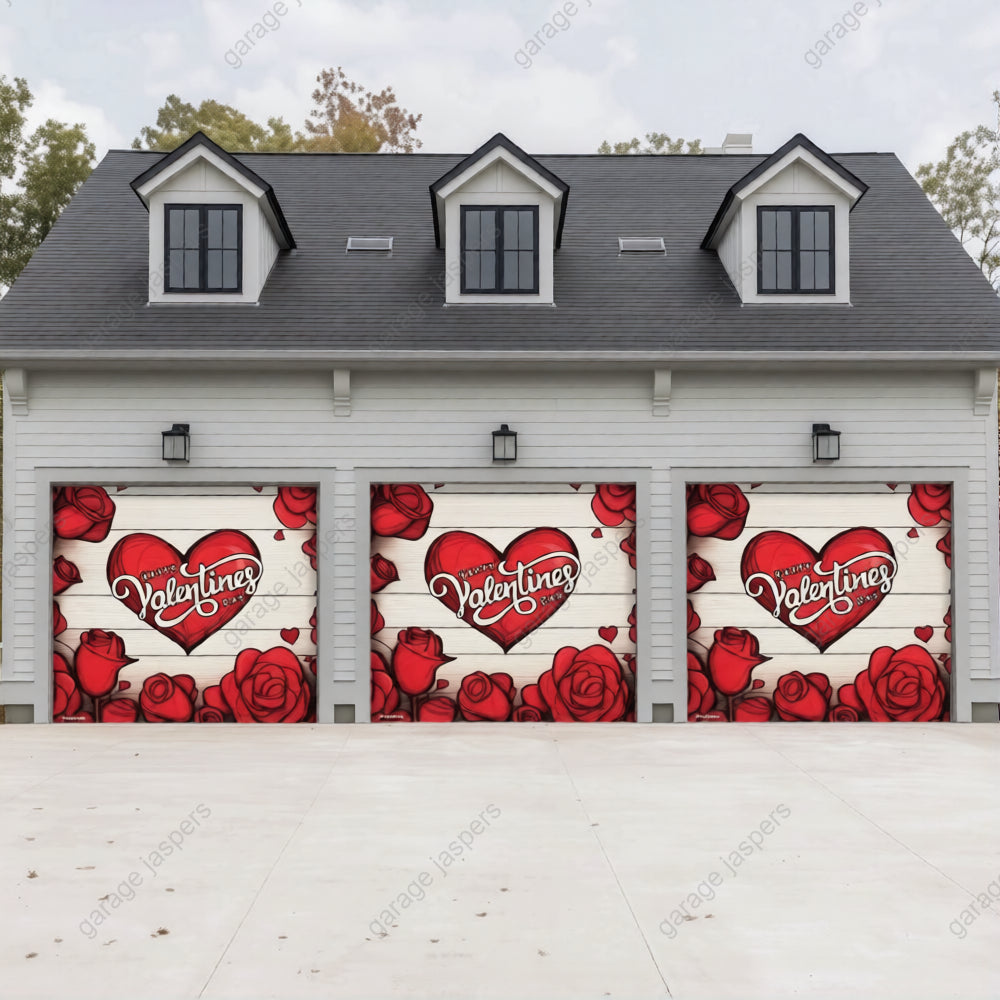 Valentine's Day (Roses) | Festive Garage Door Cover