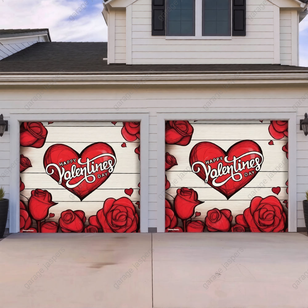 Valentine's Day (Roses) | Festive Garage Door Cover