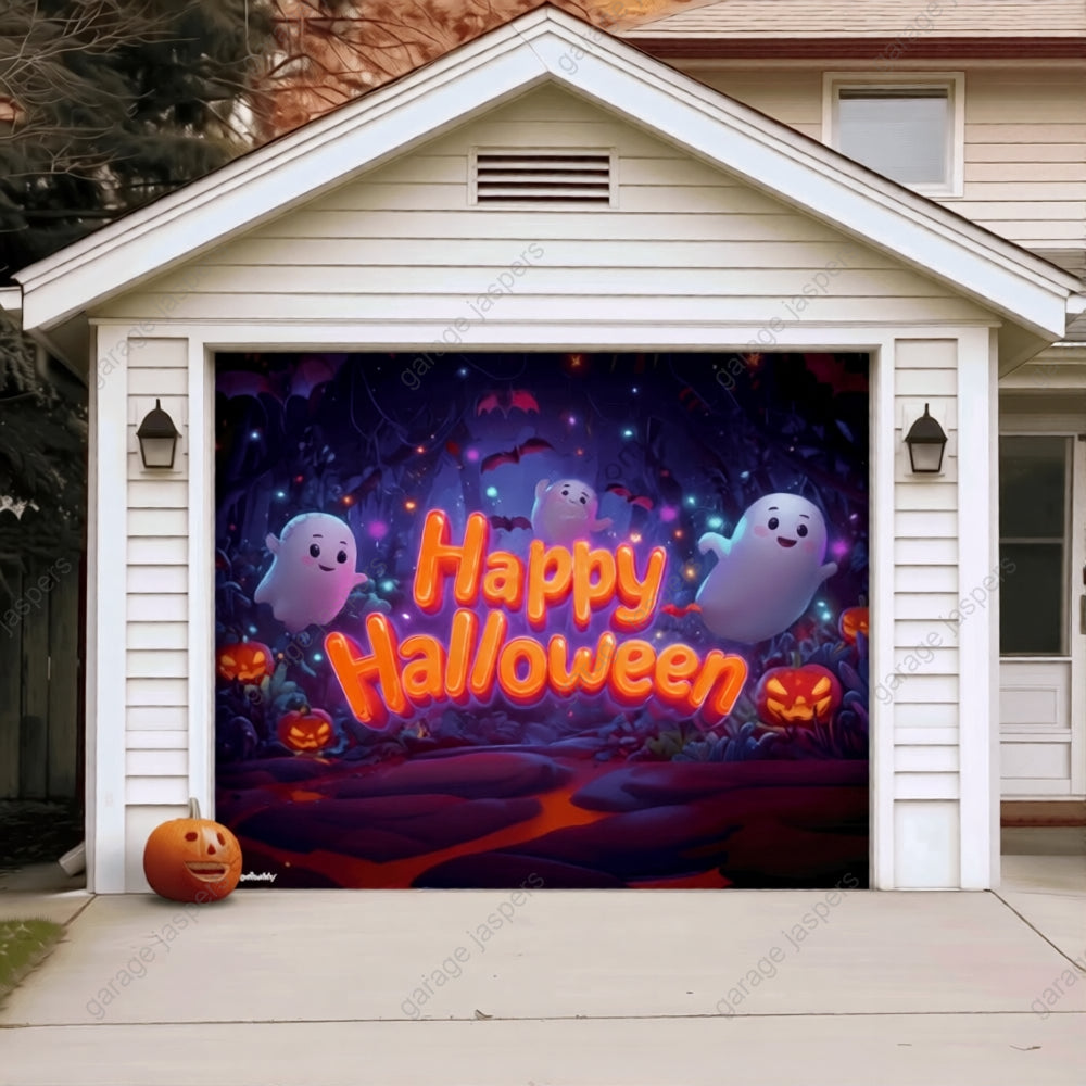 Ghost Party (Glow) | Halloween Garage Door Cover