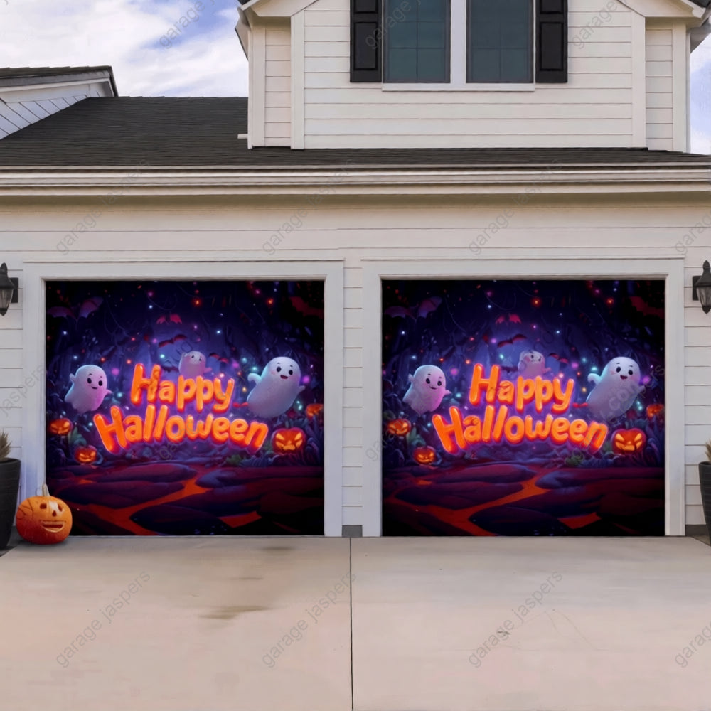 Ghost Party (Glow) | Halloween Garage Door Cover