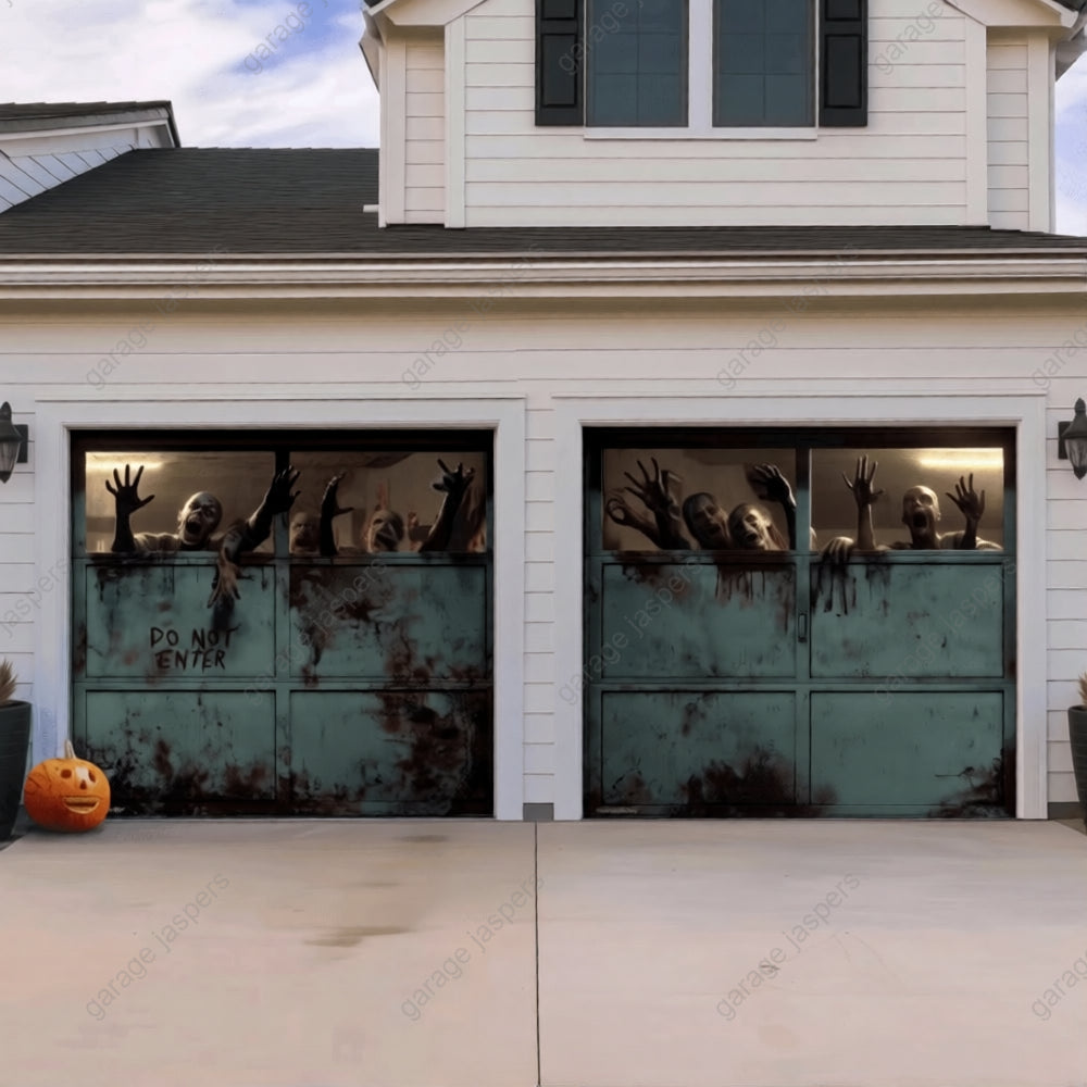 Zombie Breach | Halloween Garage Door Cover