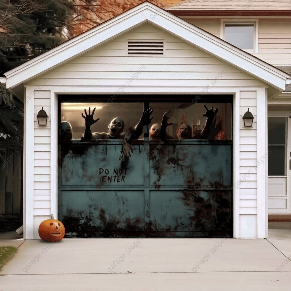 Zombie Breach | Halloween Garage Door Cover