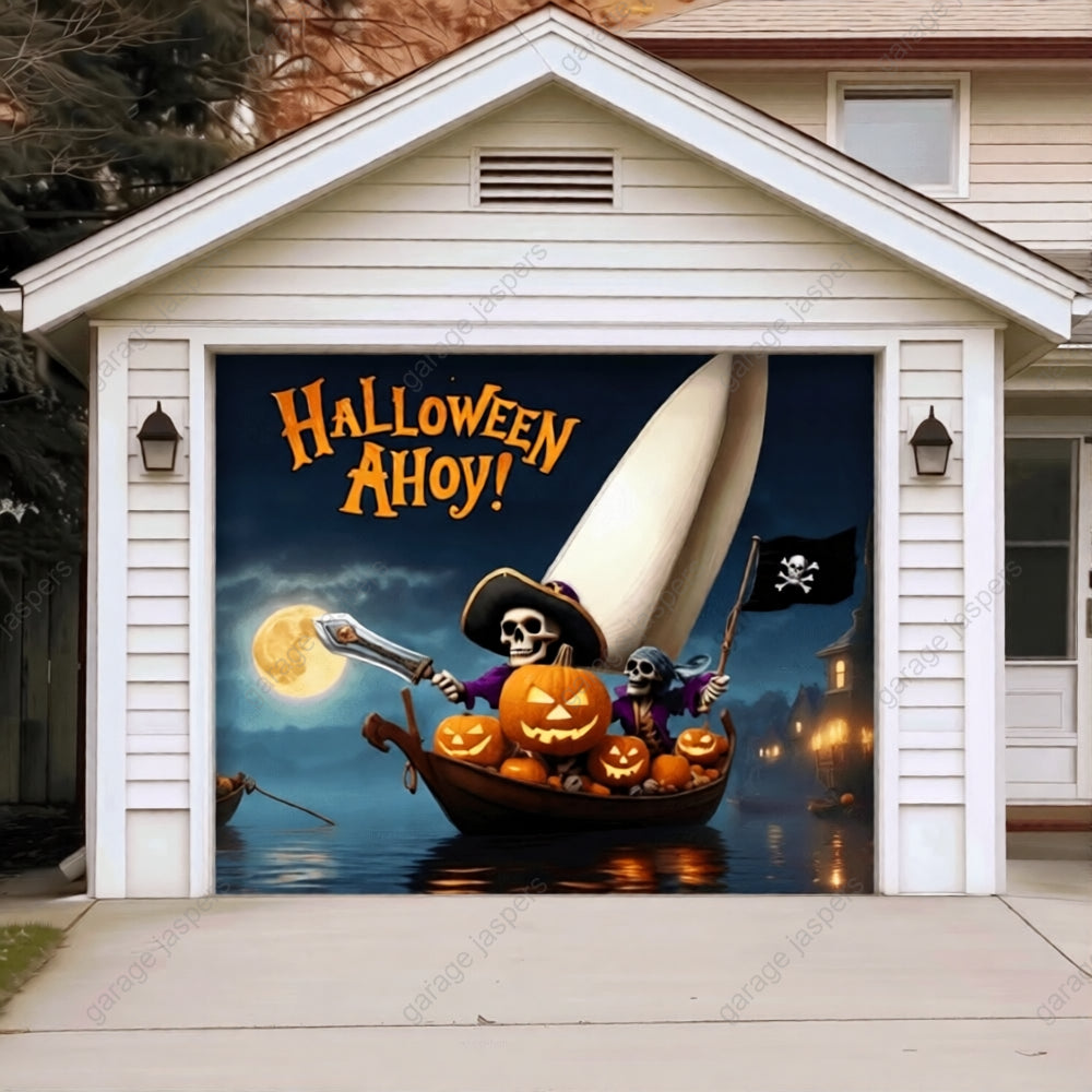 Pumpkin Pirates (Glow) | Halloween Garage Door Cover
