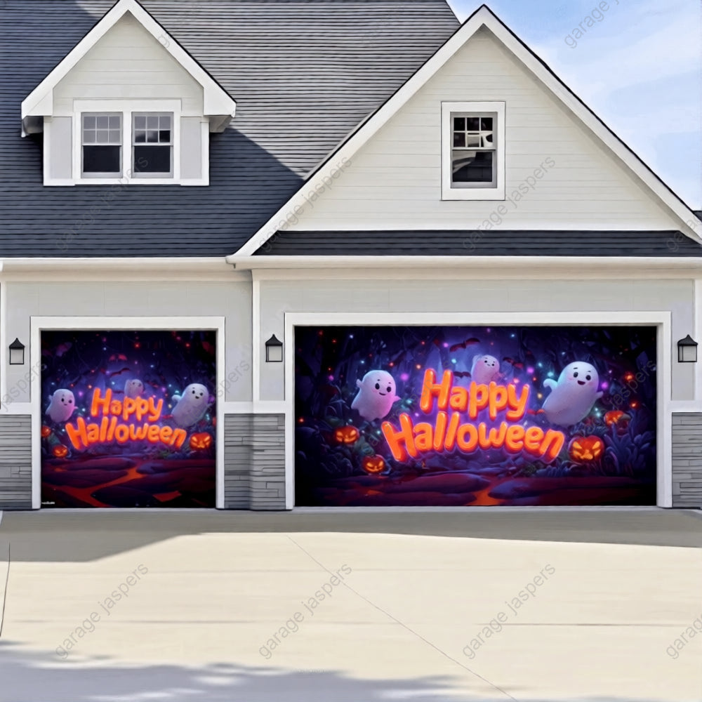 Ghost Party (Glow) | Halloween Garage Door Cover