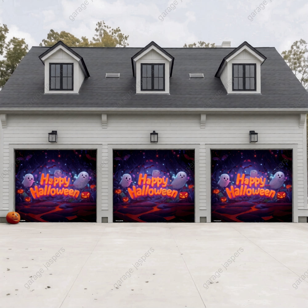 Ghost Party (Glow) | Halloween Garage Door Cover