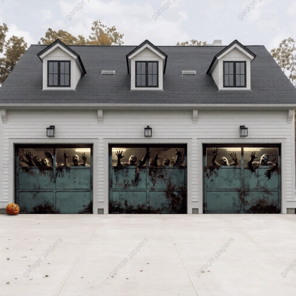 Zombie Breach | Halloween Garage Door Cover