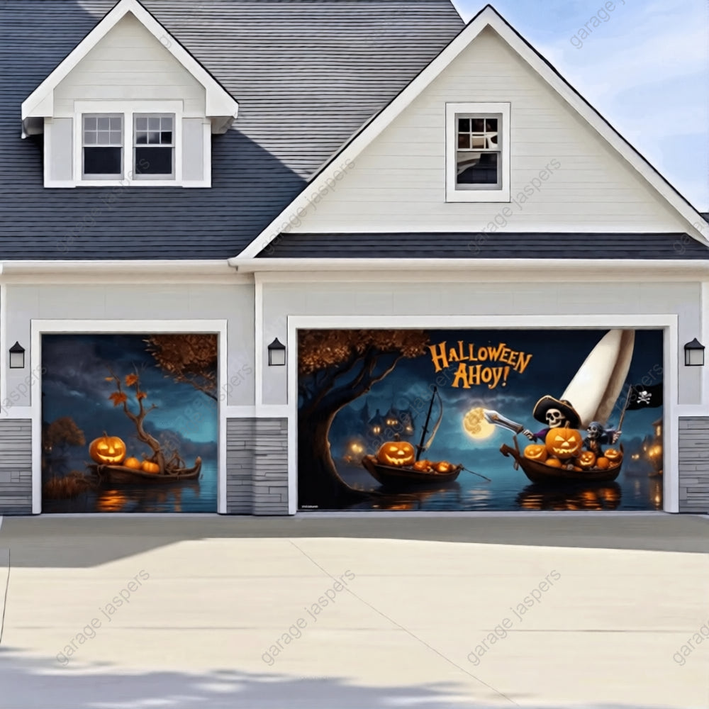 Pumpkin Pirates (Glow) | Halloween Garage Door Cover