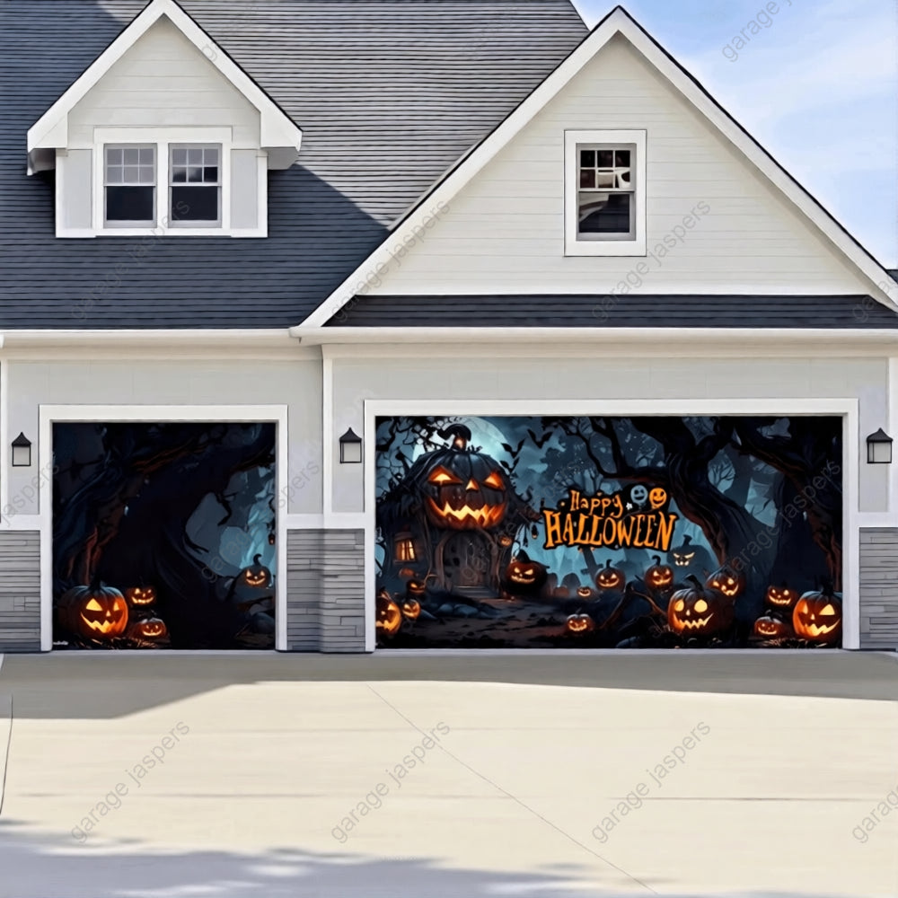 Pumpkin House | Halloween Garage Door Cover