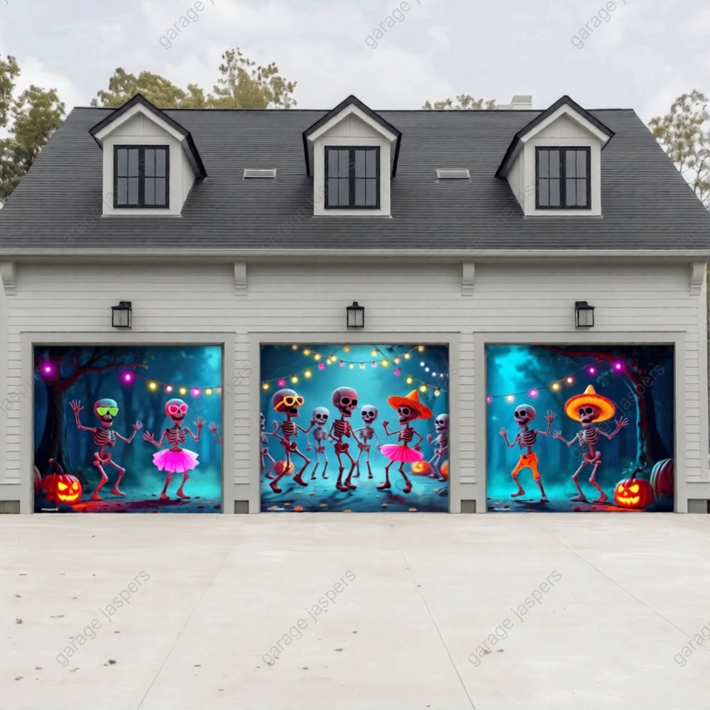 Boogie Bones (Glow) | Halloween Garage Door Cover