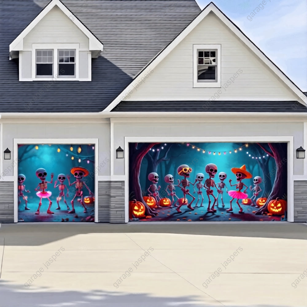 Boogie Bones (Glow) | Halloween Garage Door Cover