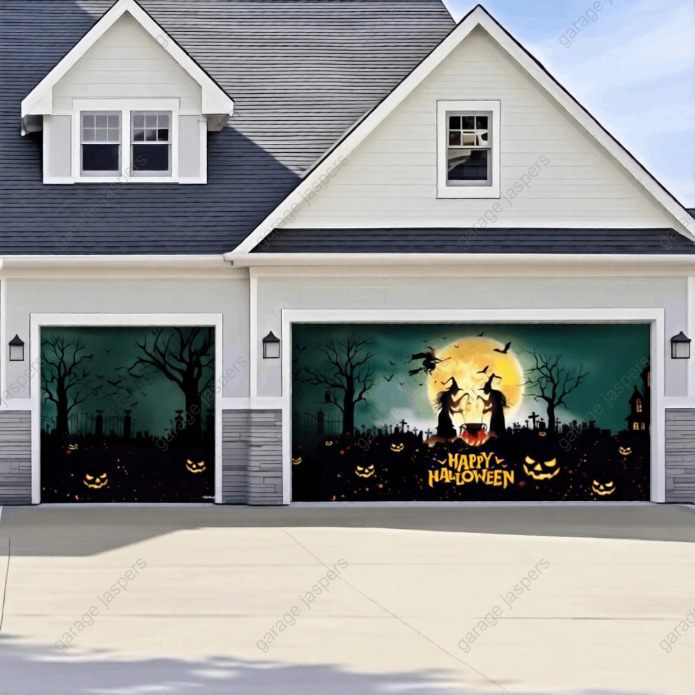 Graveyard Scene | Halloween Garage Door Cover