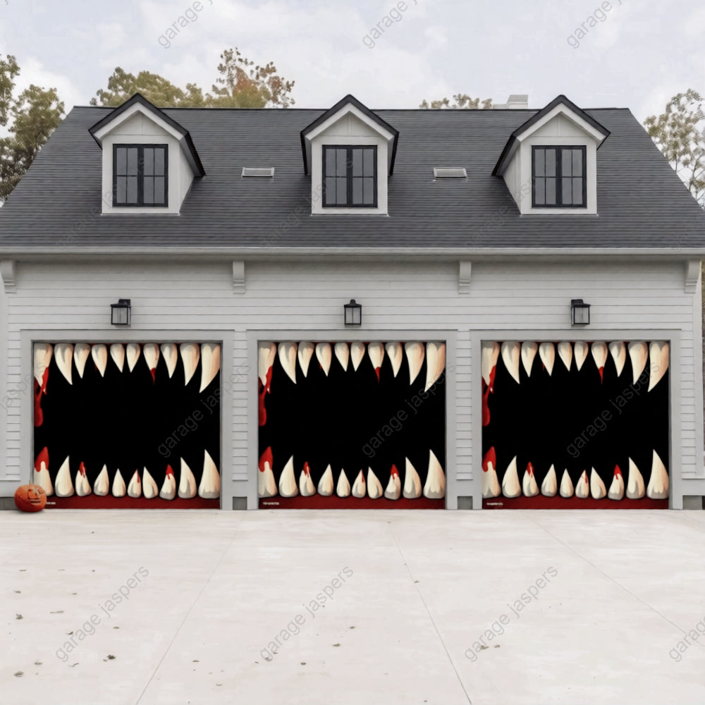 Monster Teeth | Halloween Garage Door Cover