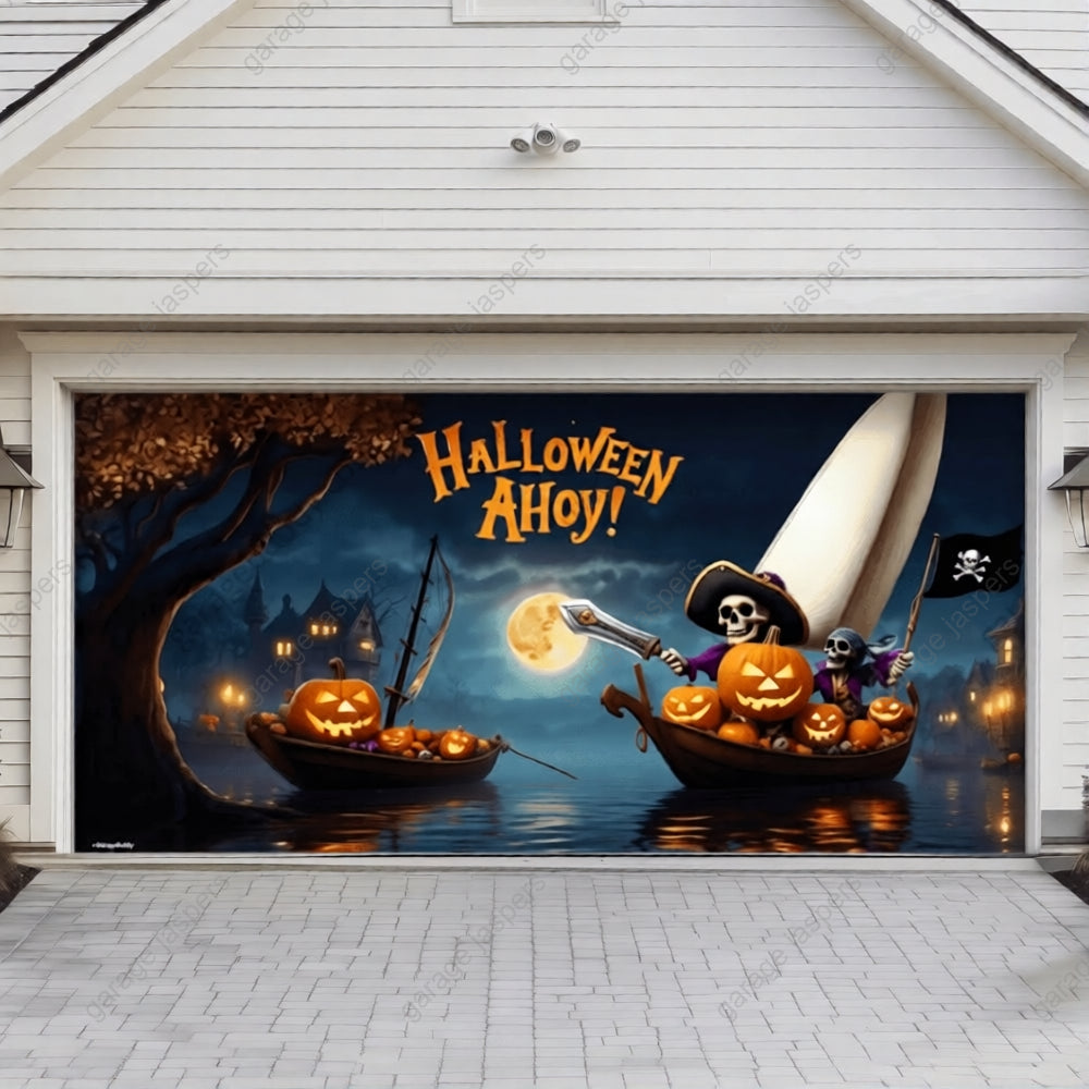 Pumpkin Pirates (Glow) | Halloween Garage Door Cover