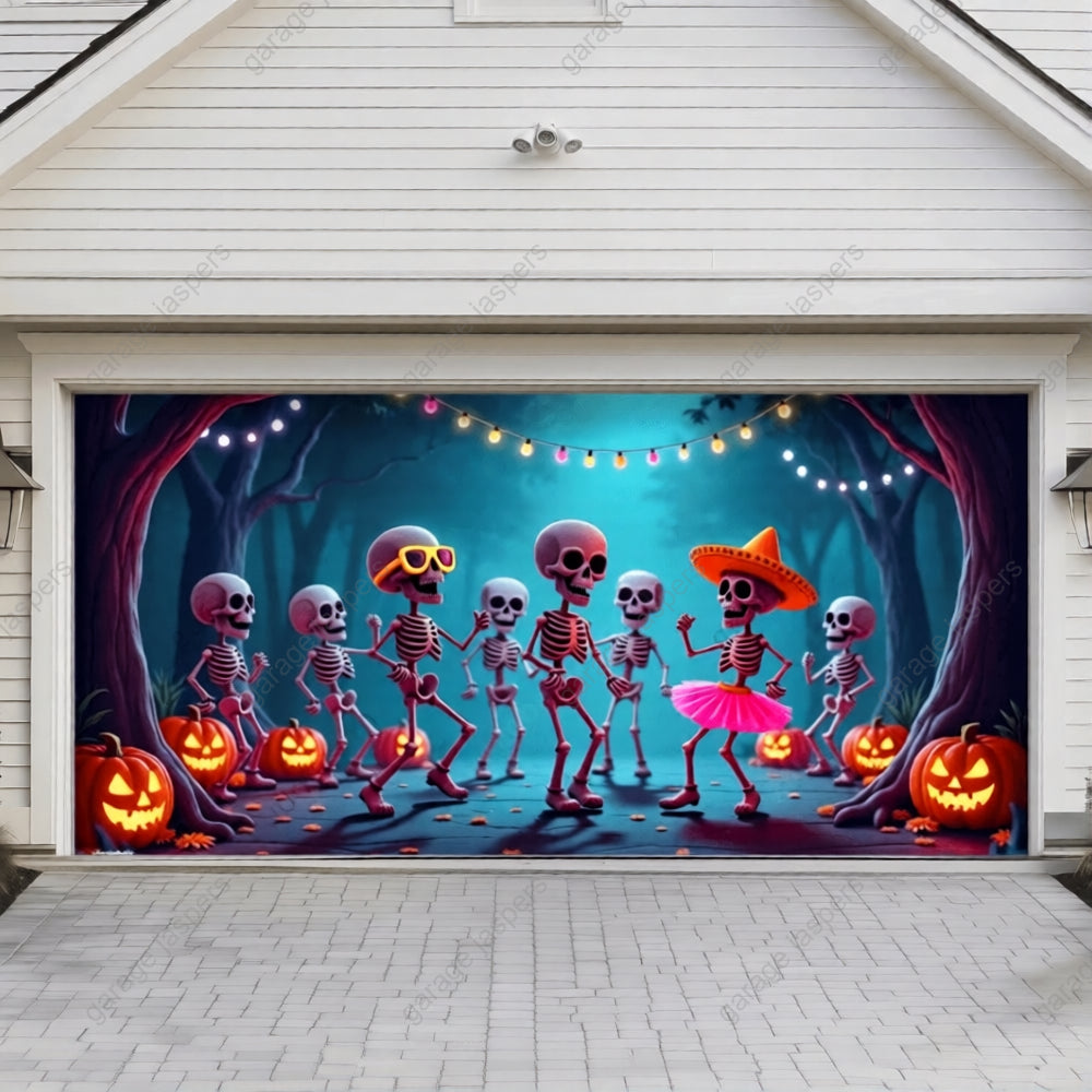 Boogie Bones (Glow) | Halloween Garage Door Cover