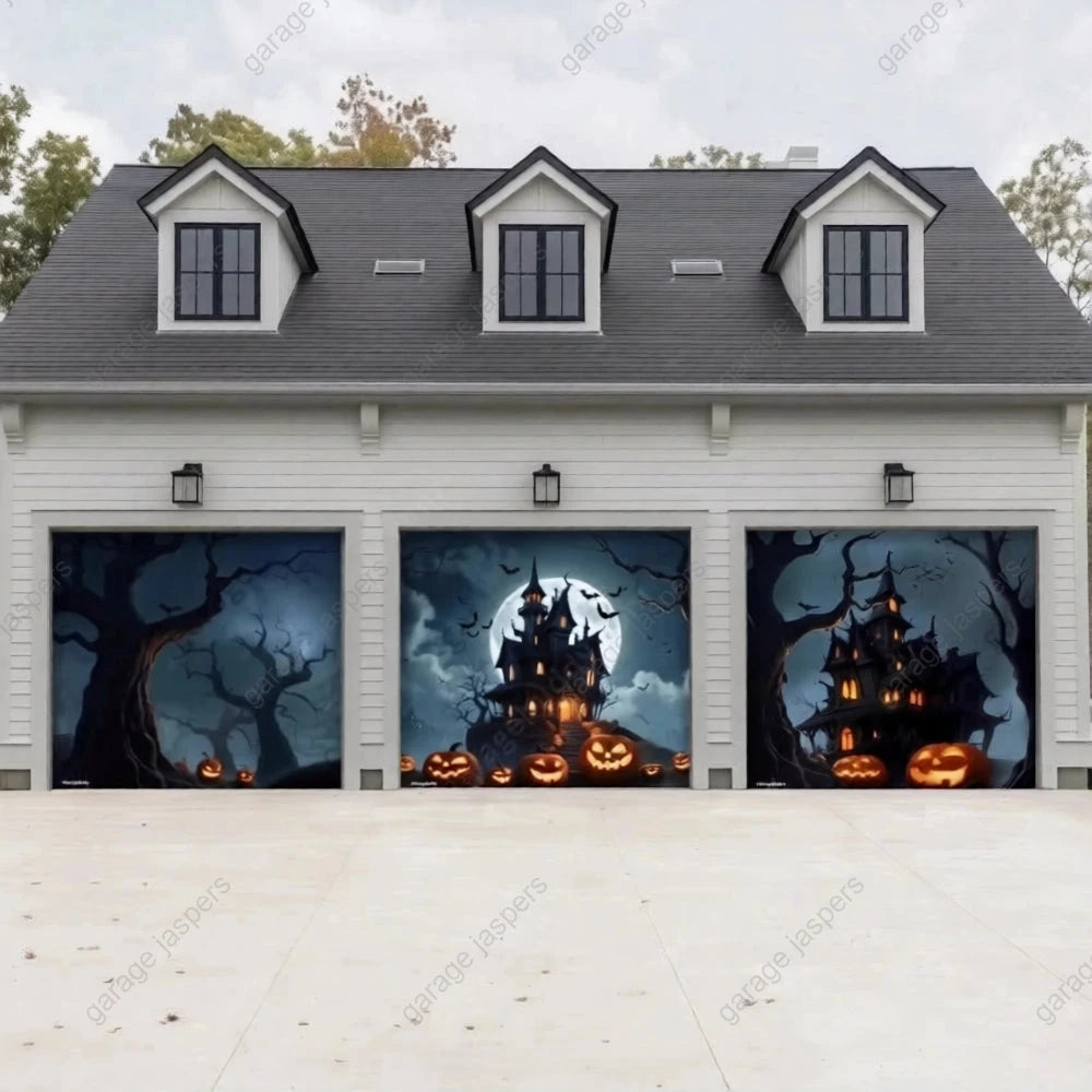 Haunted House (Glow) | Halloween Garage Door Cover