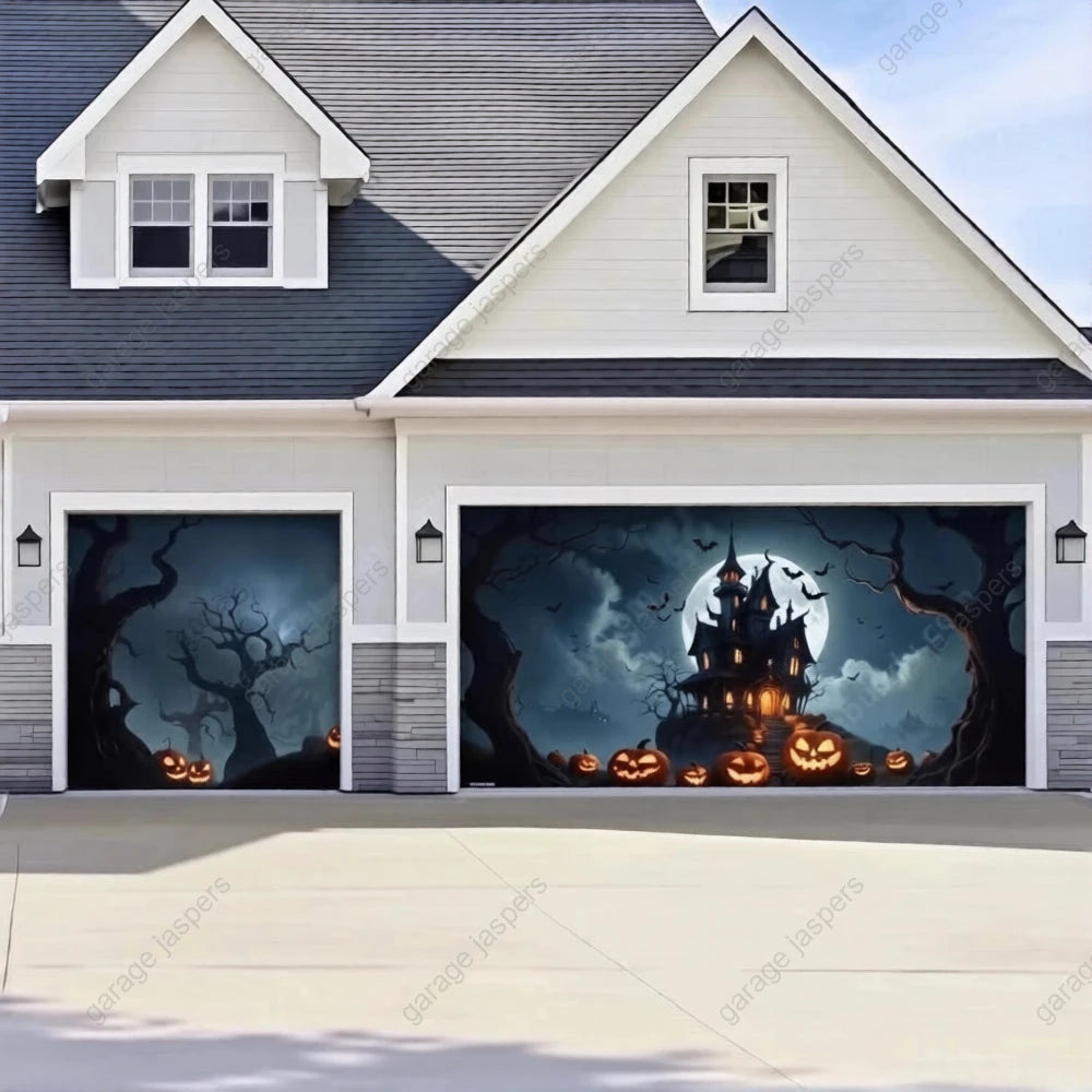 Haunted House | Halloween Garage Door Cover