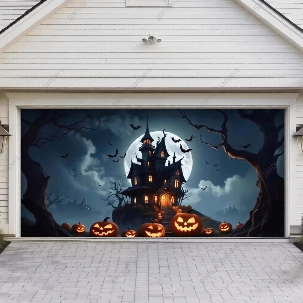 Haunted House | Halloween Garage Door Cover