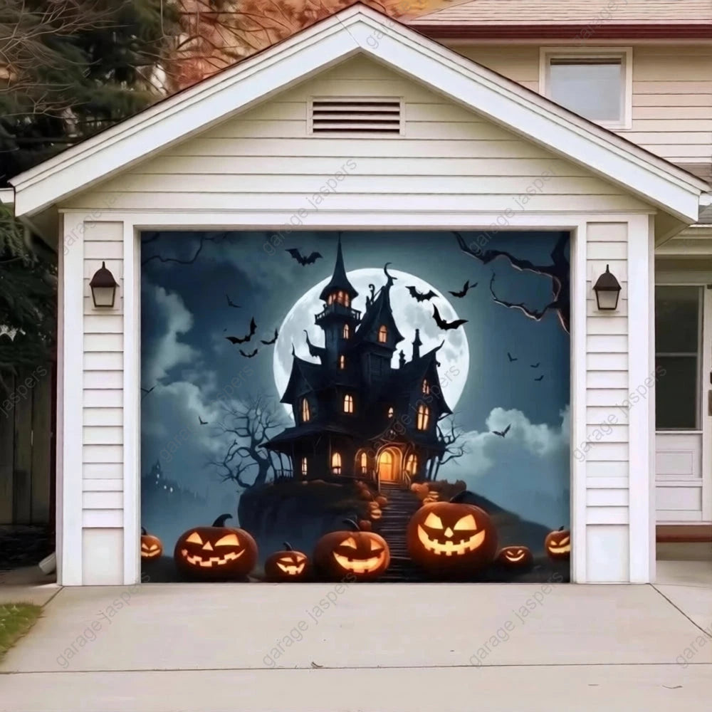 Haunted House (Glow) | Halloween Garage Door Cover