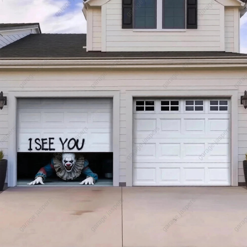 Peeking Clown (Limited Edition) | Halloween Garage Door Cover